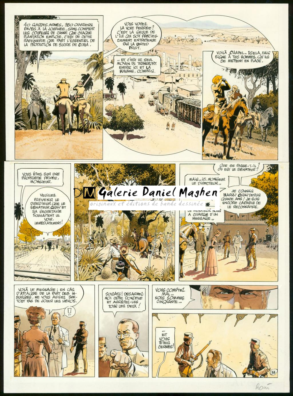 Planche originale n°34 - Christian Rossi - Encre de Chine et encre de couleur sur papier - 3501