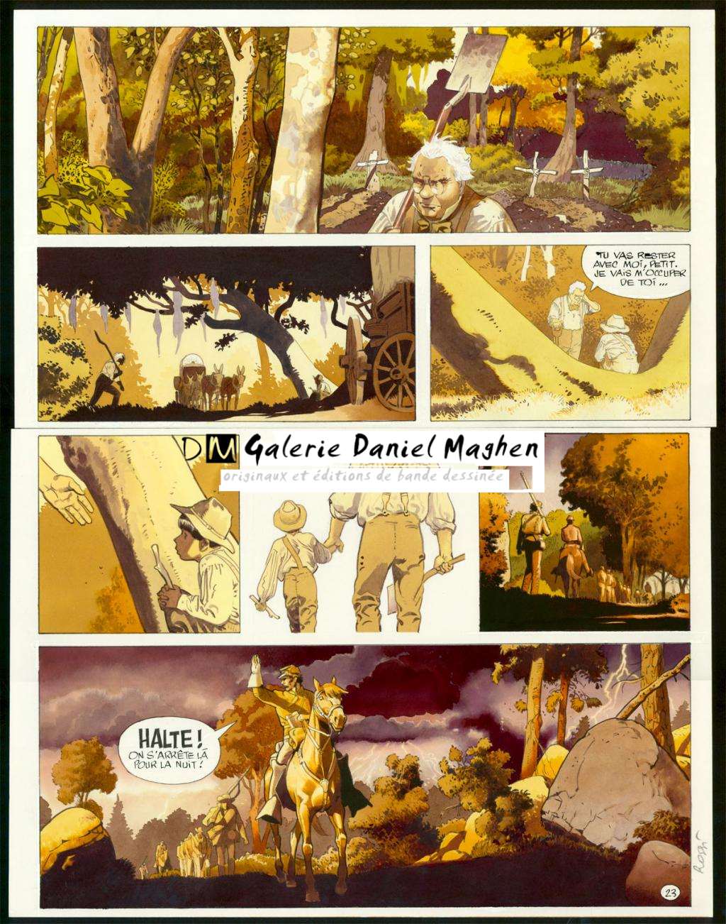 Planche originale n°23 - Christian Rossi - Encre de Chine et encre de couleur sur papier - 3499