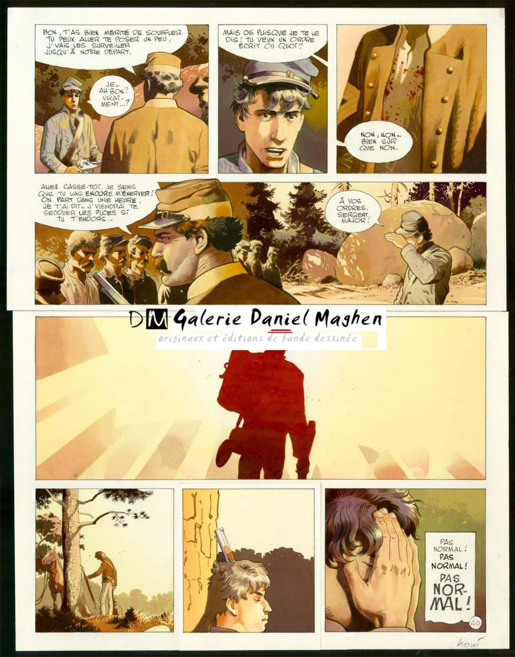 Planche originale n°40 - Christian Rossi - Encre de Chine et encre de couleur sur papier - 3495