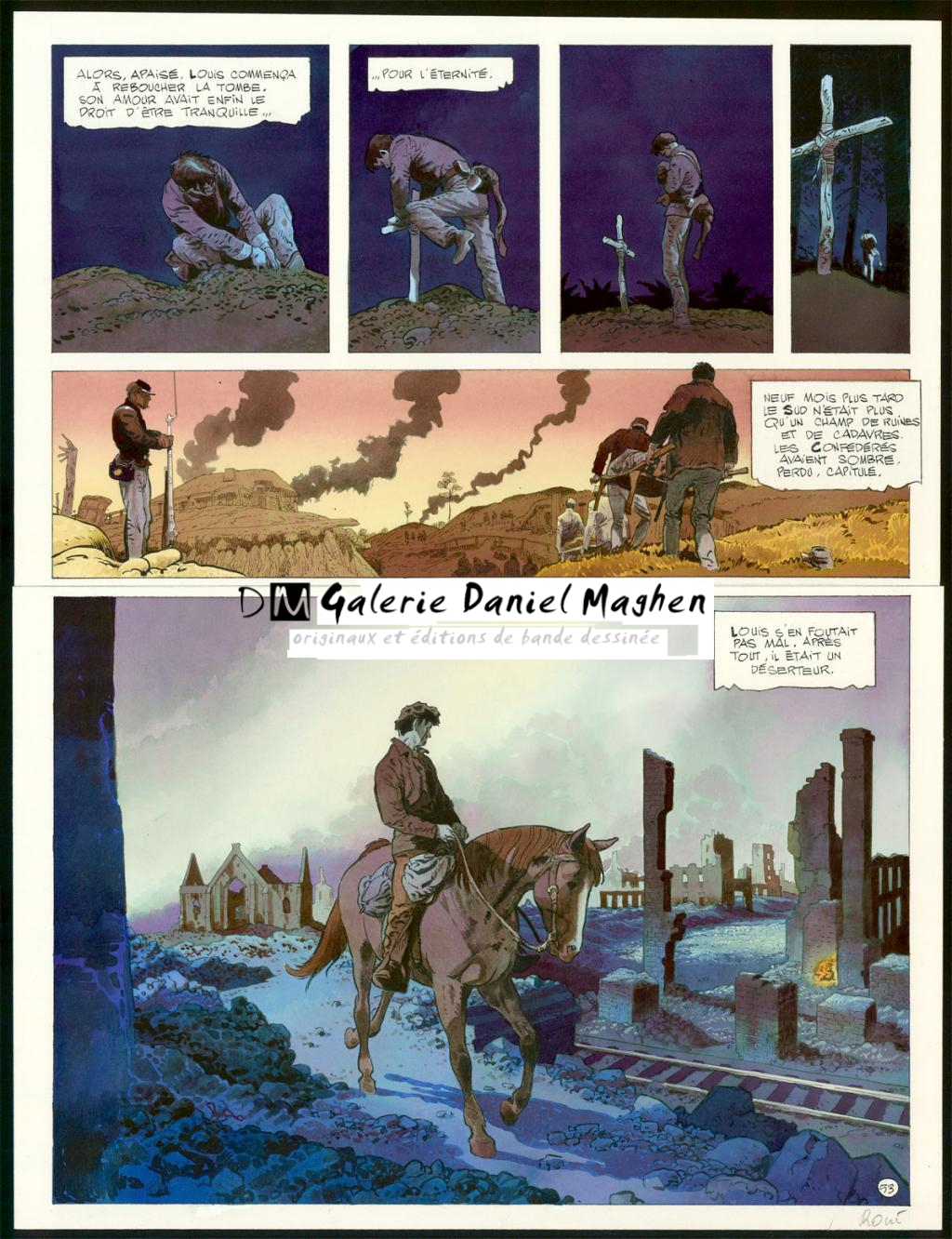 Planche originale n°53 - Christian Rossi - Encre de Chine et encre de couleur sur papier - 3493