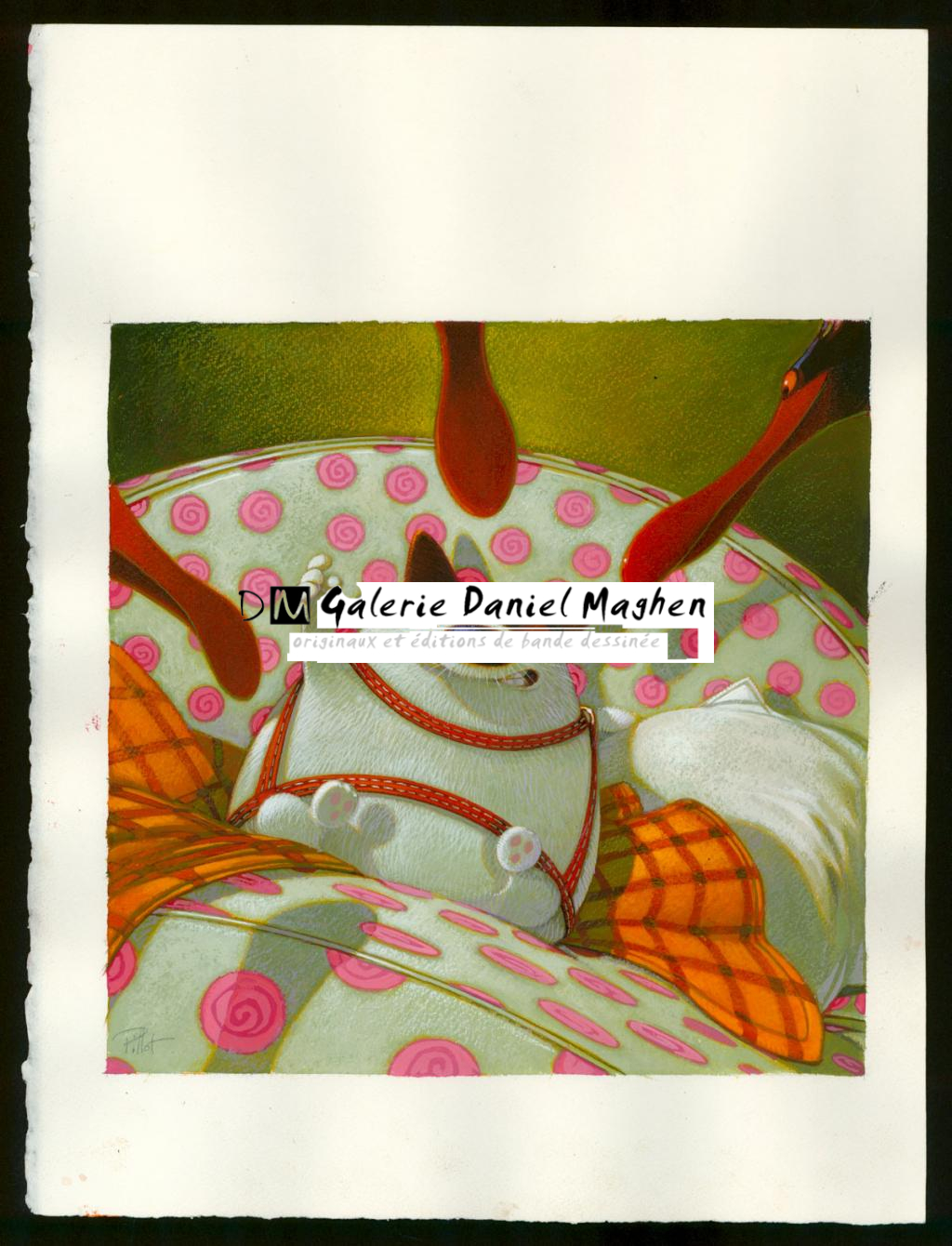 Illustration originale - Frédéric Pillot - Acrylique rehaussée de craie - 6256