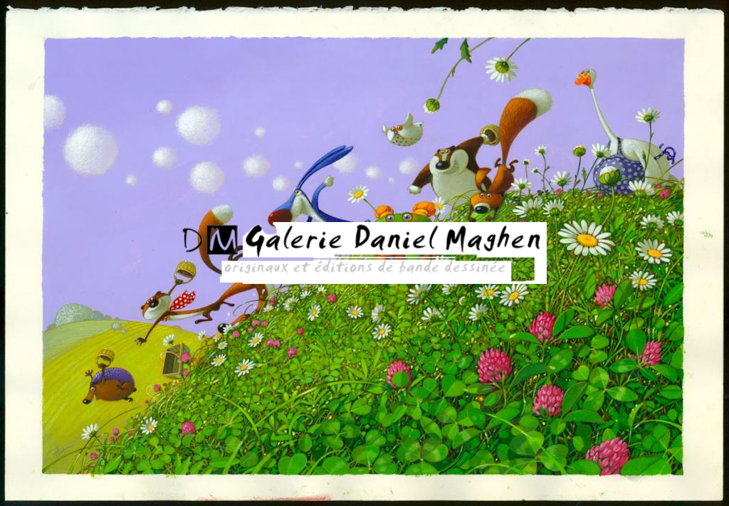 Illustration originale - Frédéric Pillot - Acrylique rehaussée de craie - 4819