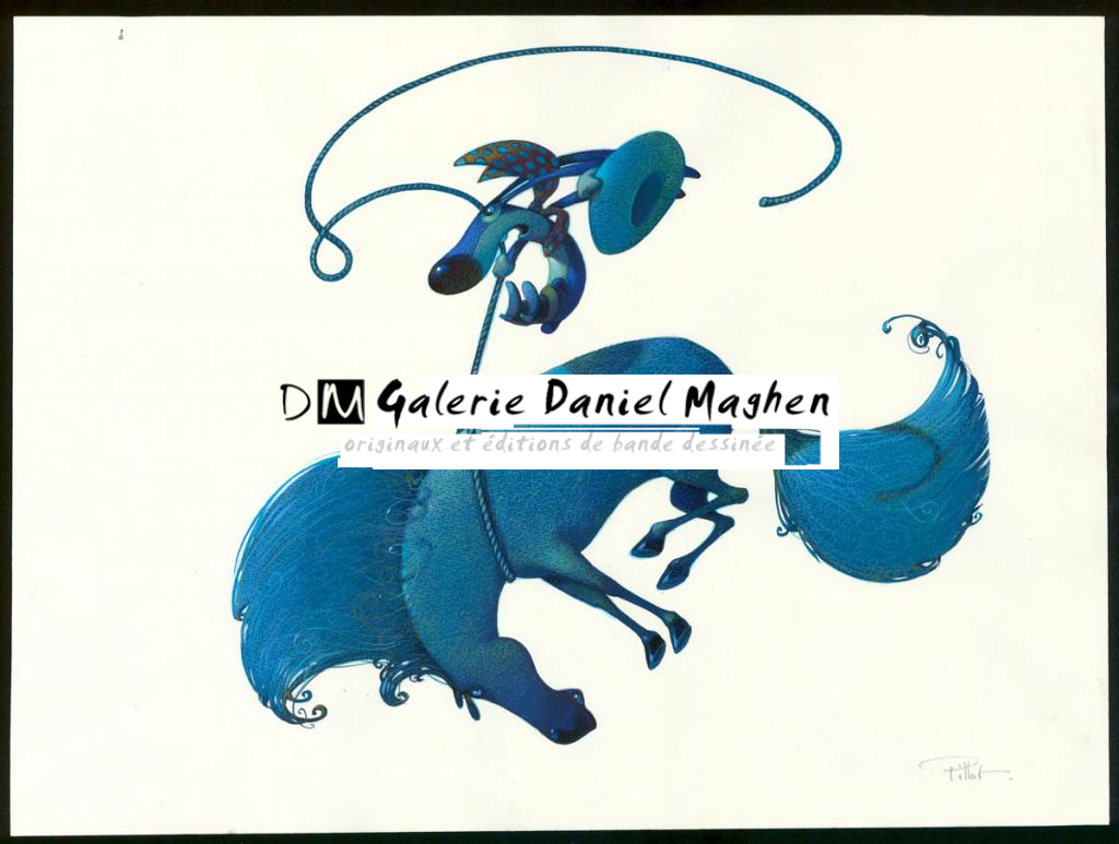 Illustration originale de l'abecedaire de lulu " - Frédéric Pillot - Acrylique rehaussée de craie - 6254