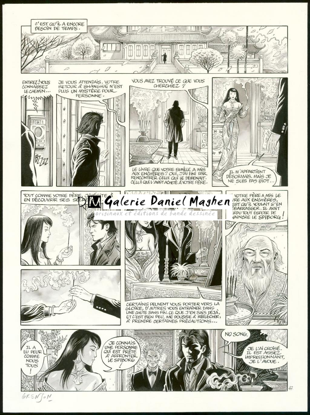 Planche originale n°47, rustine en case 7 - Olivier Grenson - Encre de Chine et lavis sur papier - 3593