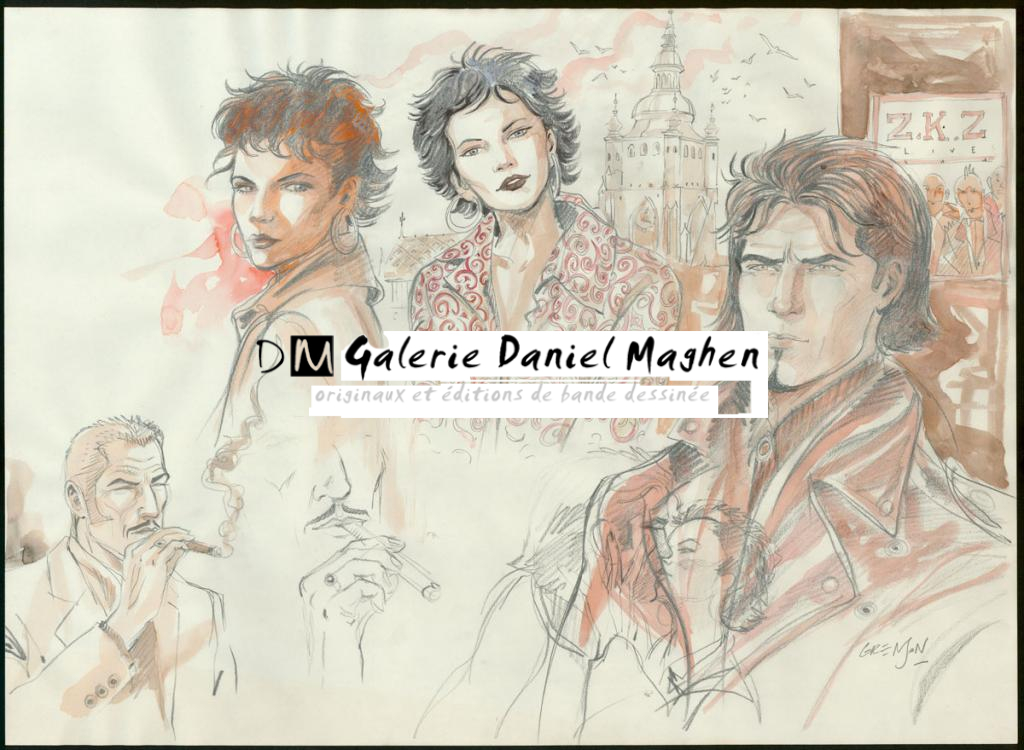 Illustration originale étude de personnage - Olivier Grenson - Aquarelle et crayon sur papier - 3579