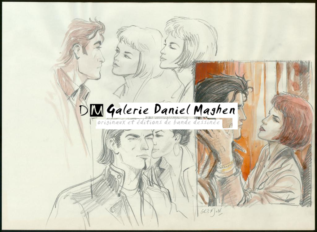 Illustration originale étude de personnage - Olivier Grenson - Crayon et crayons de couleur sur papier - 3578