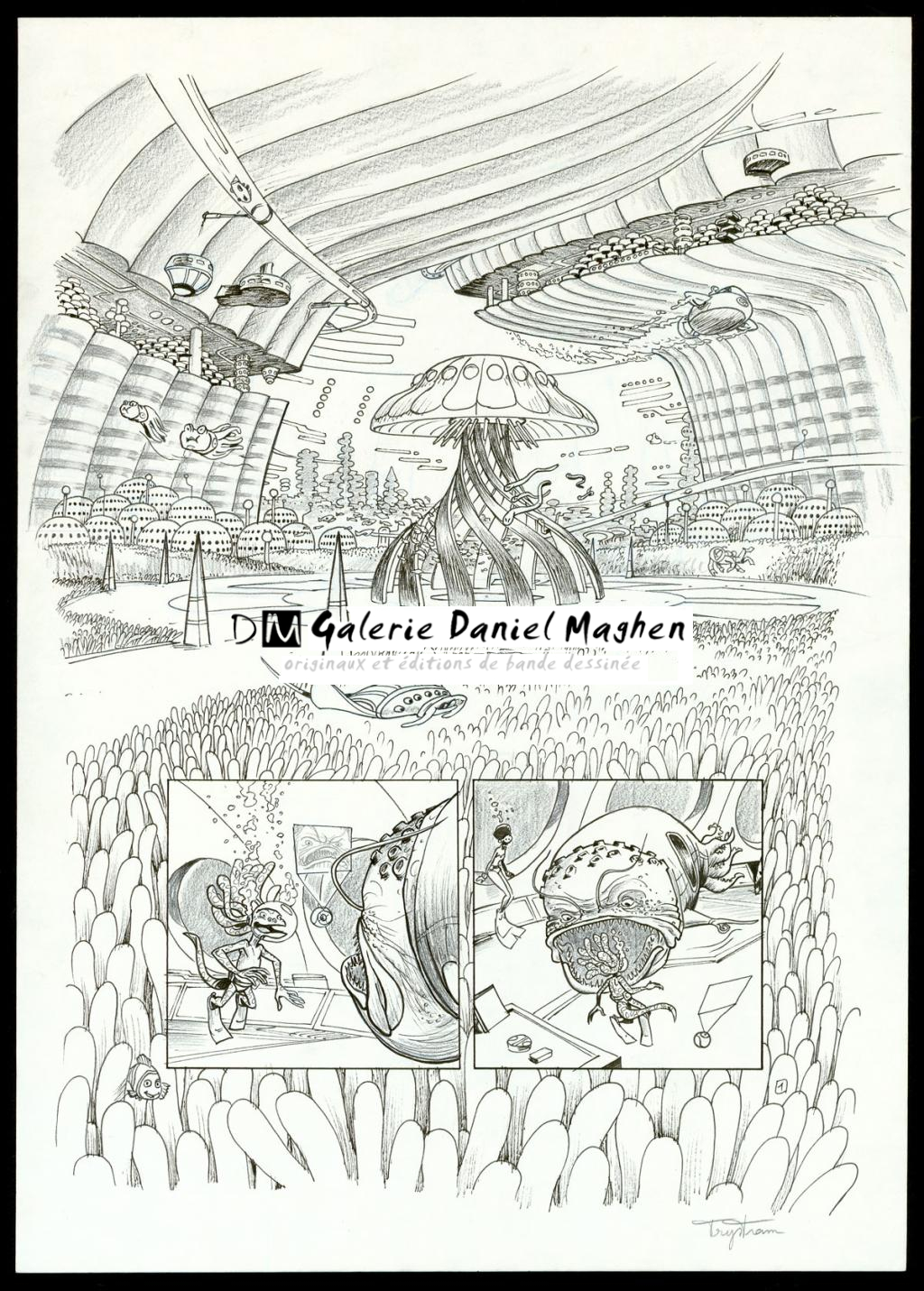 Planche originale avec raccord sur la deuxième petite case - Martin Trystram - Encre de Chine - 4098