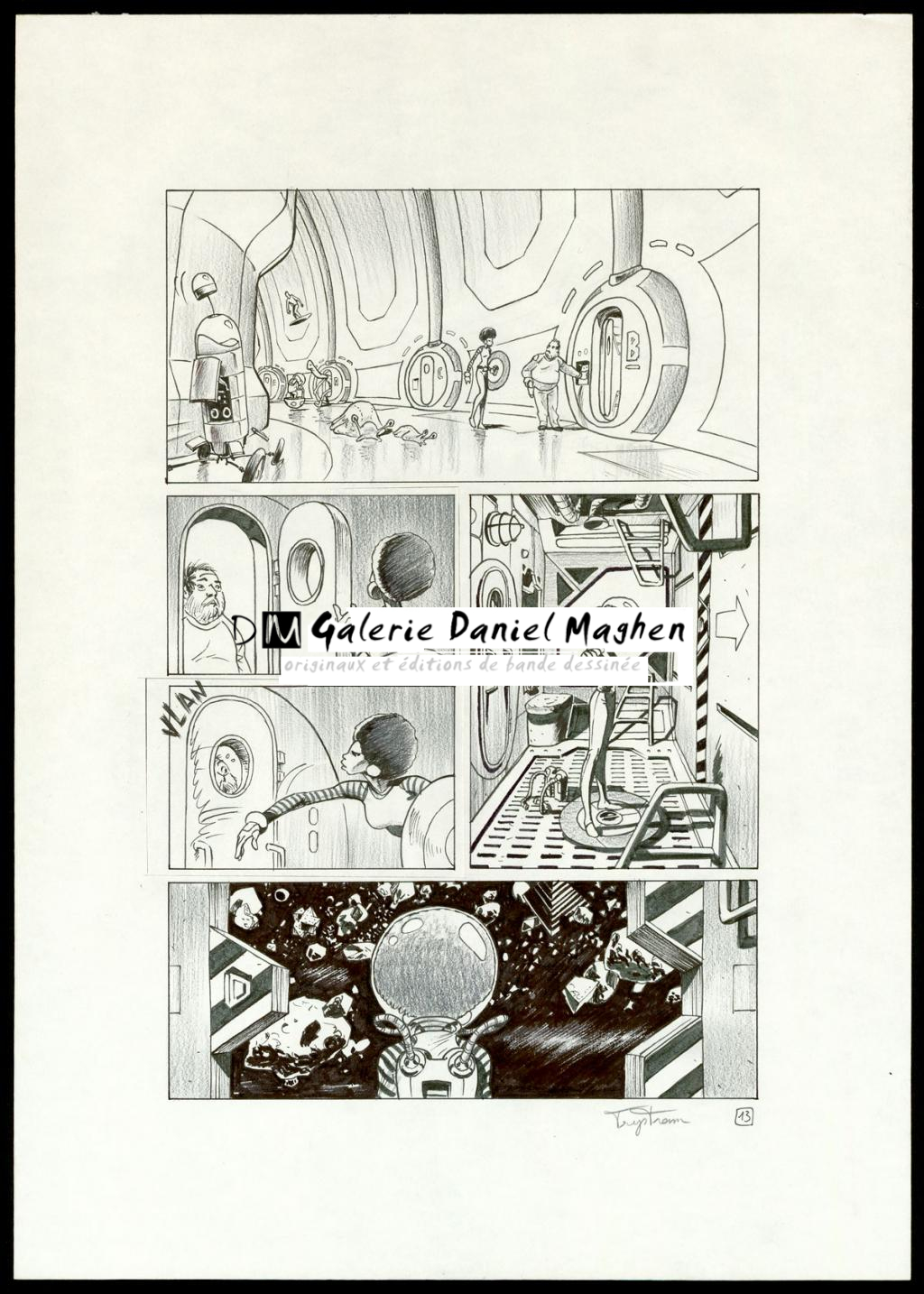 Planche originale avec raccords sur les cases 3 et 4 - Martin Trystram - Encre de Chine - 3560