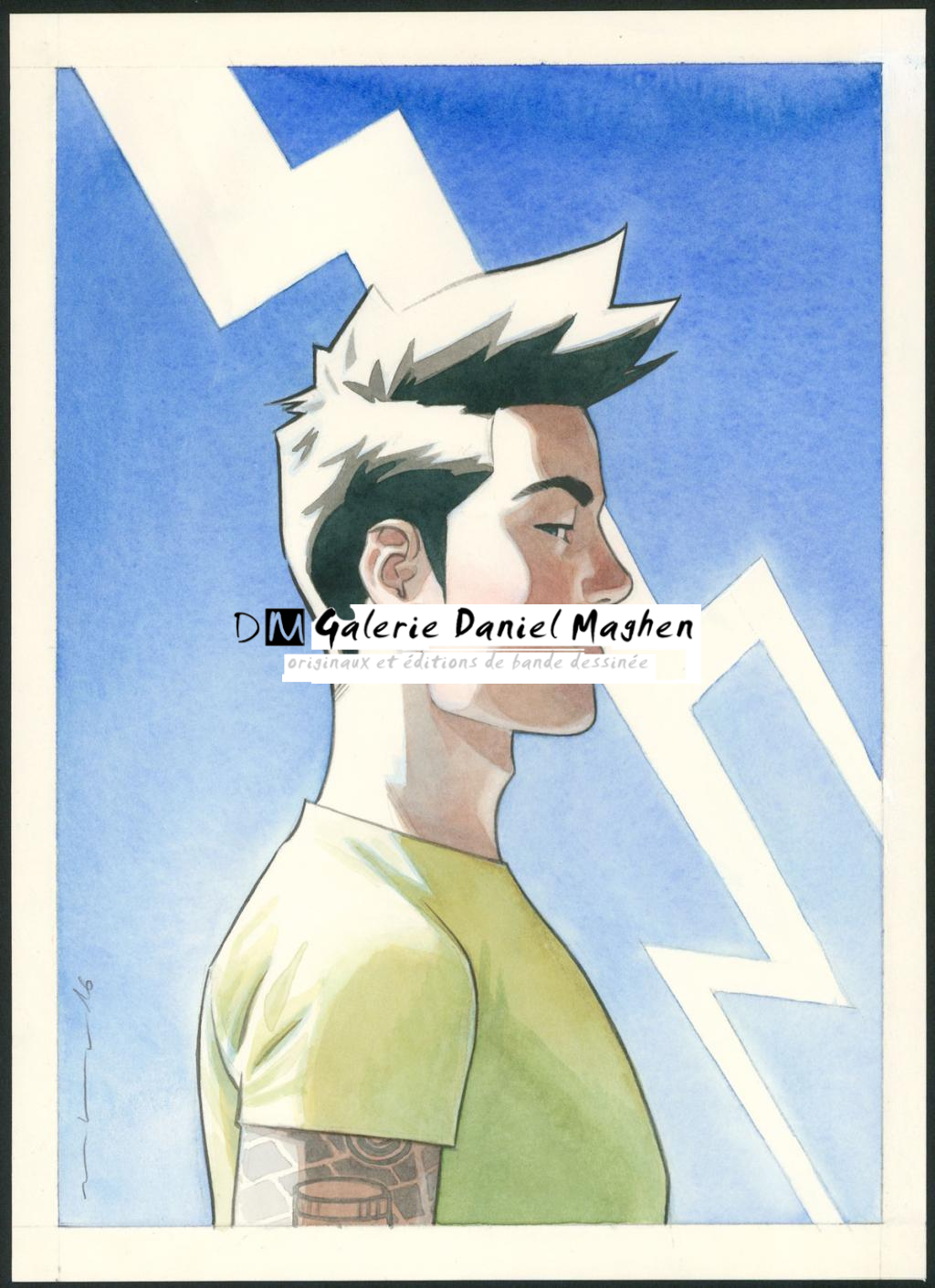 Illustration originale - Marcial Toledano - Encre de Chine et encre de couleur sur papier - 3648