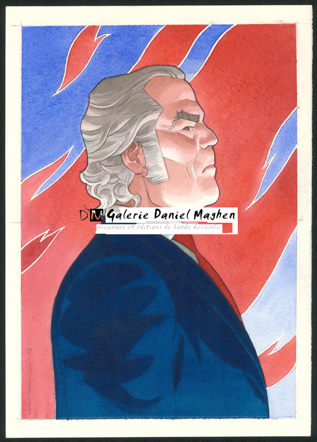 Illustration originale - Marcial Toledano - Encre de Chine et encre de couleur sur papier - 3649