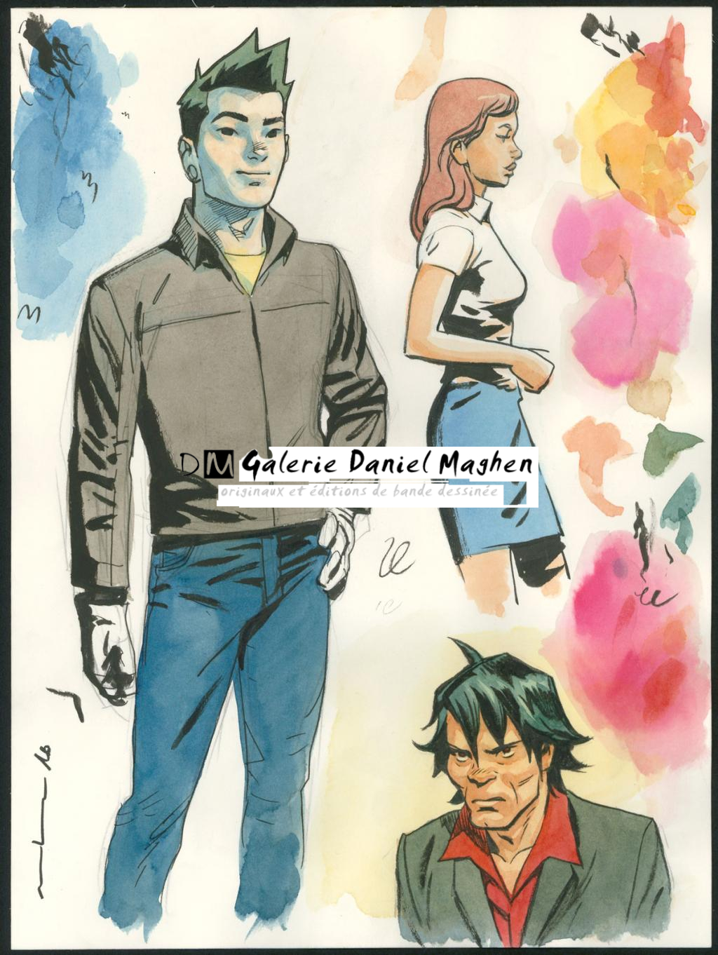 Illustration originale - Marcial Toledano - Encre de Chine et encre de couleur sur papier - 3652