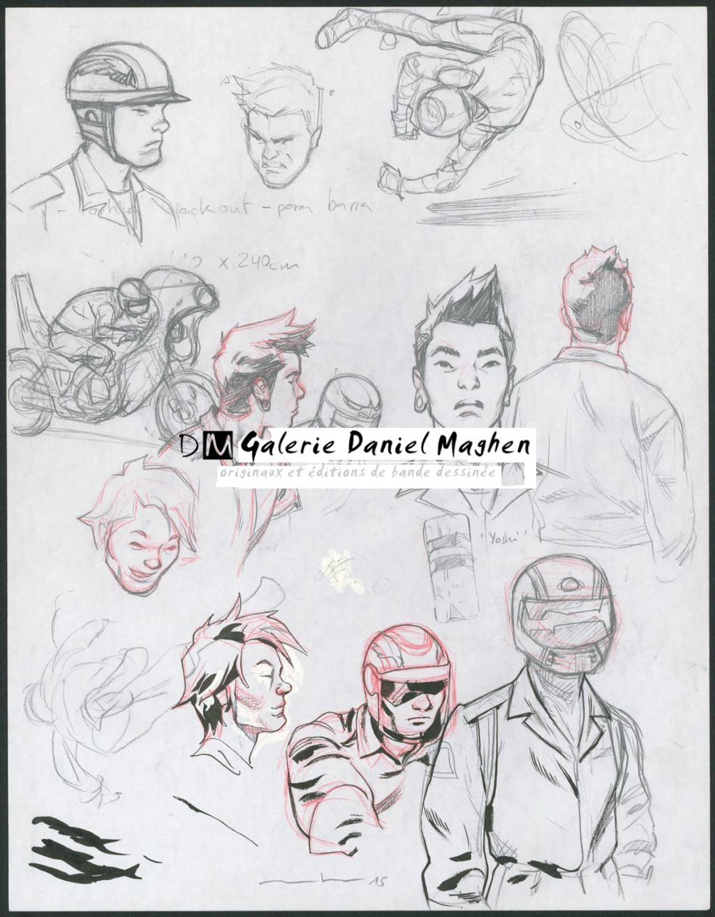 Illustration originale - Marcial Toledano - Crayon et crayons de couleur sur papier - 3656