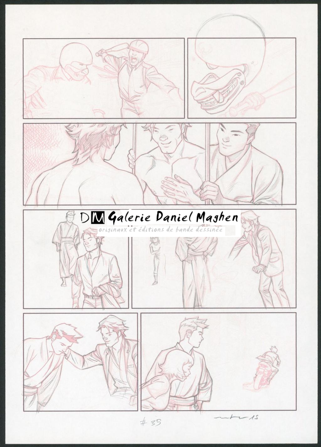 Crayonné original de la planche n°35 - Marcial Toledano - Crayon et crayons de couleur sur papier - 3658