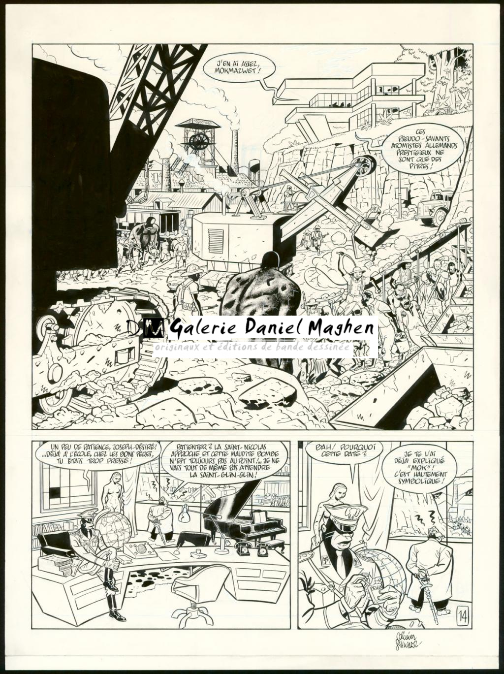 Planche originale n°14 - Olivier Schwartz - Encre de Chine et crayon bleu sur papier - 6147