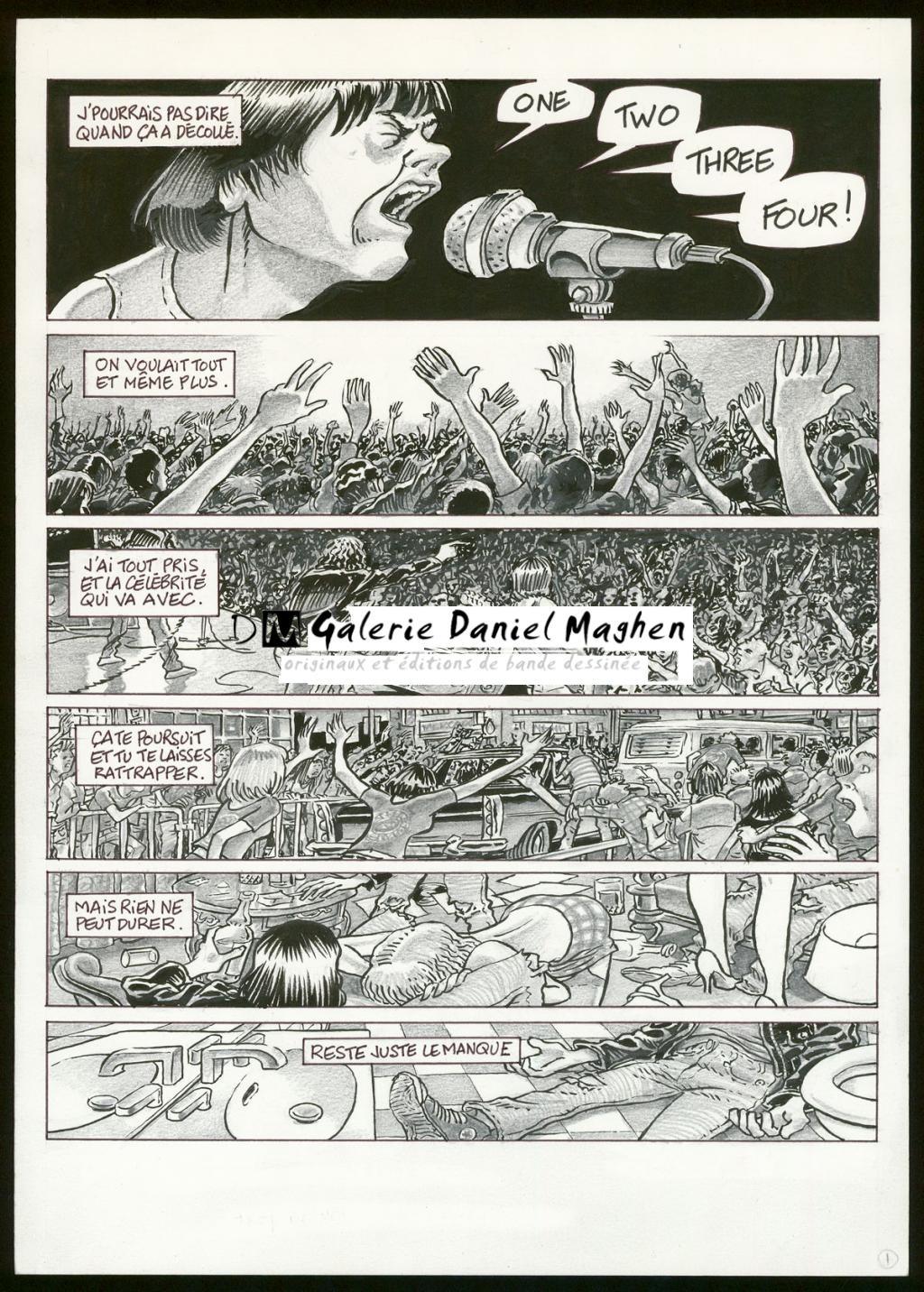 Planche originale n°1 et son crayonné préparatoire - Eric Cartier - Mine de plomb et encre de Chine sur papier - 3791