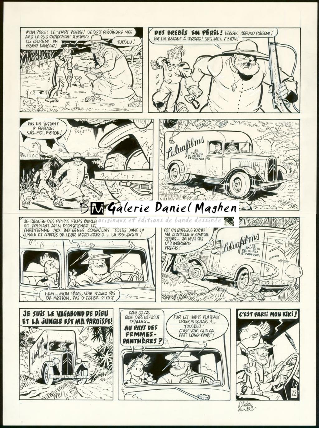 Planche originale n°22 - Olivier Schwartz - Encre de Chine et crayon bleu sur papier - 6177