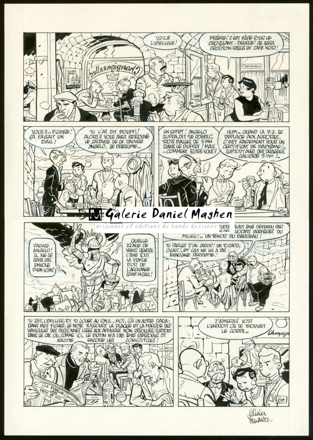 Planche originale n°6 - Olivier Schwartz - Encre de Chine et crayon bleu sur papier - 6173