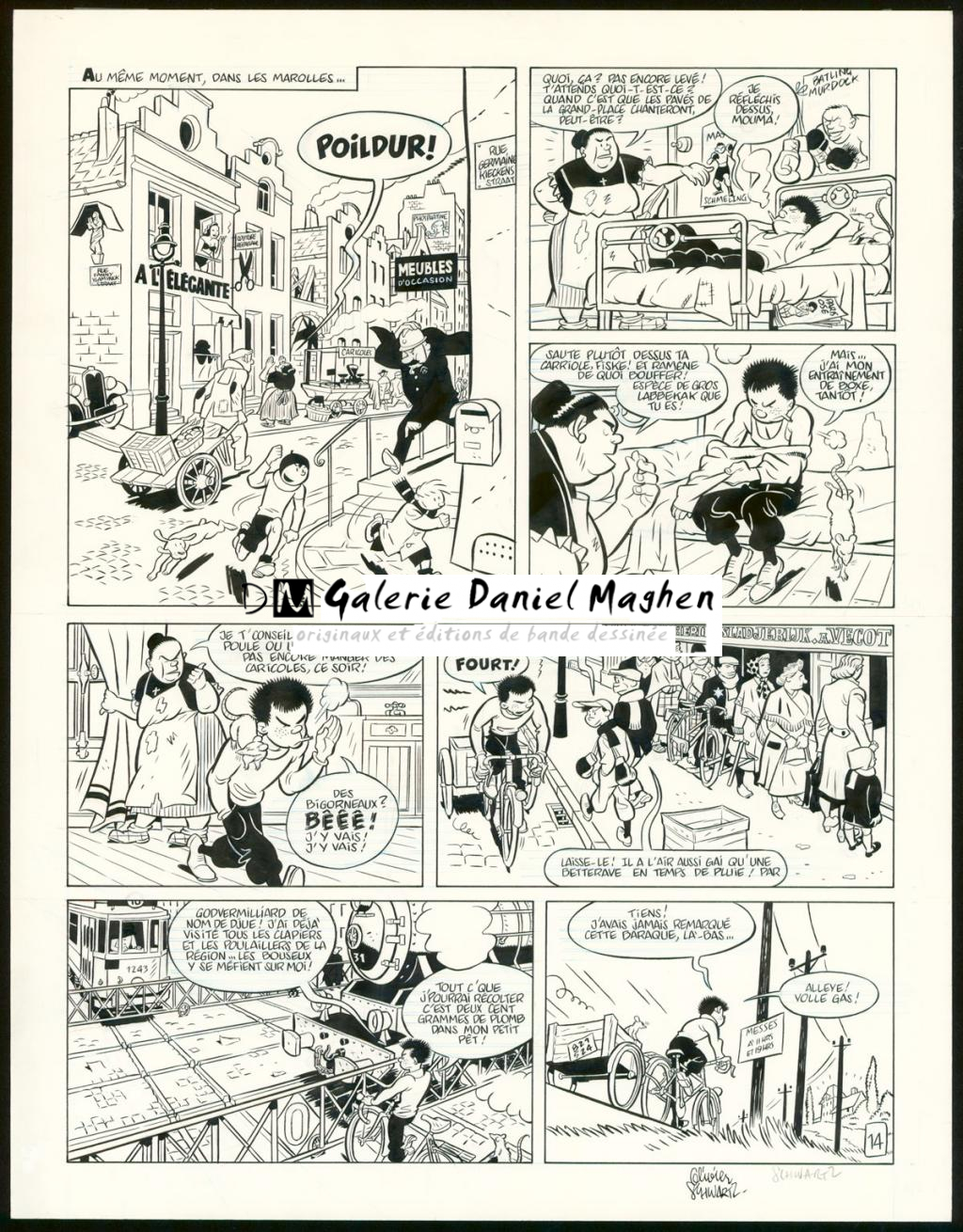 Planche originale n°14 - Olivier Schwartz - Encre de Chine et crayon bleu sur papier - 6172