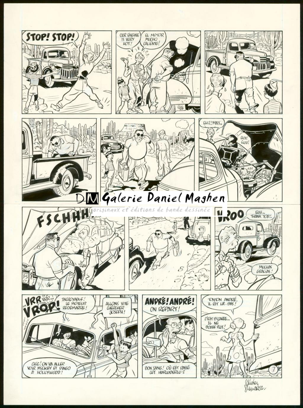 Planche originale n°7 - Olivier Schwartz - Encre de Chine et crayon bleu sur papier - 6148