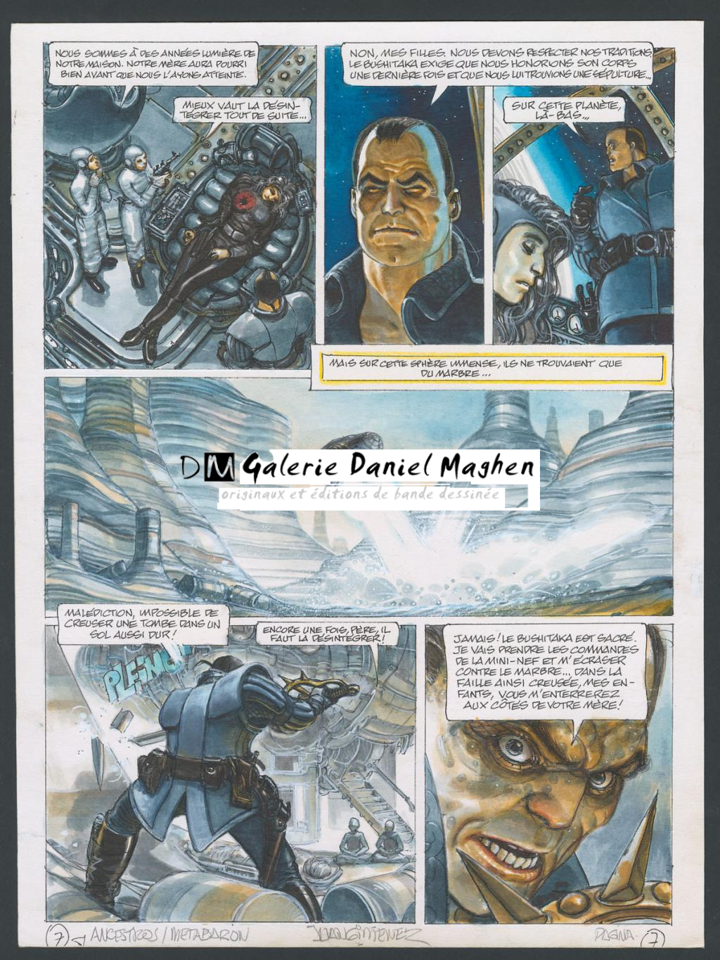 Planche originale n°7 accompagnée de sa première étape - Juan Gimenez - Technique mixte - 4400