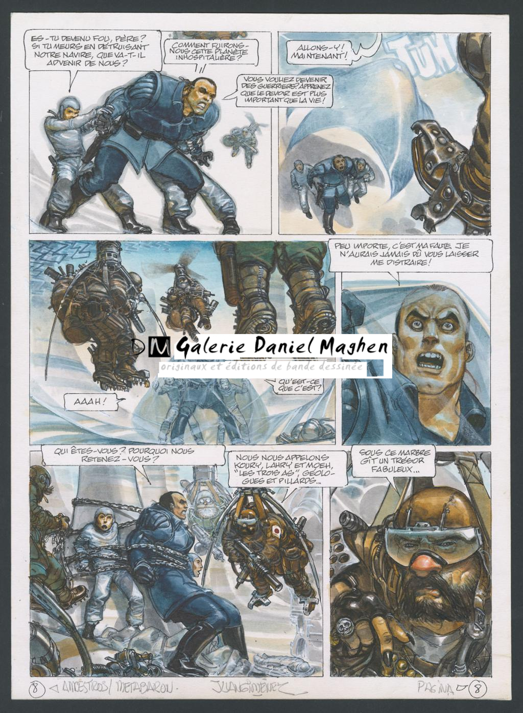 Planche originale n°8 accompagnée de sa première étape - Juan Gimenez - Technique mixte - 4401