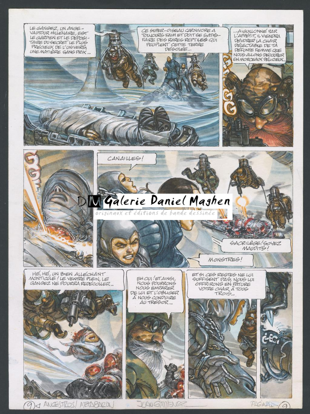 Planche originale n°9 accompagnée de sa première étape - Juan Gimenez - Technique mixte - 4402