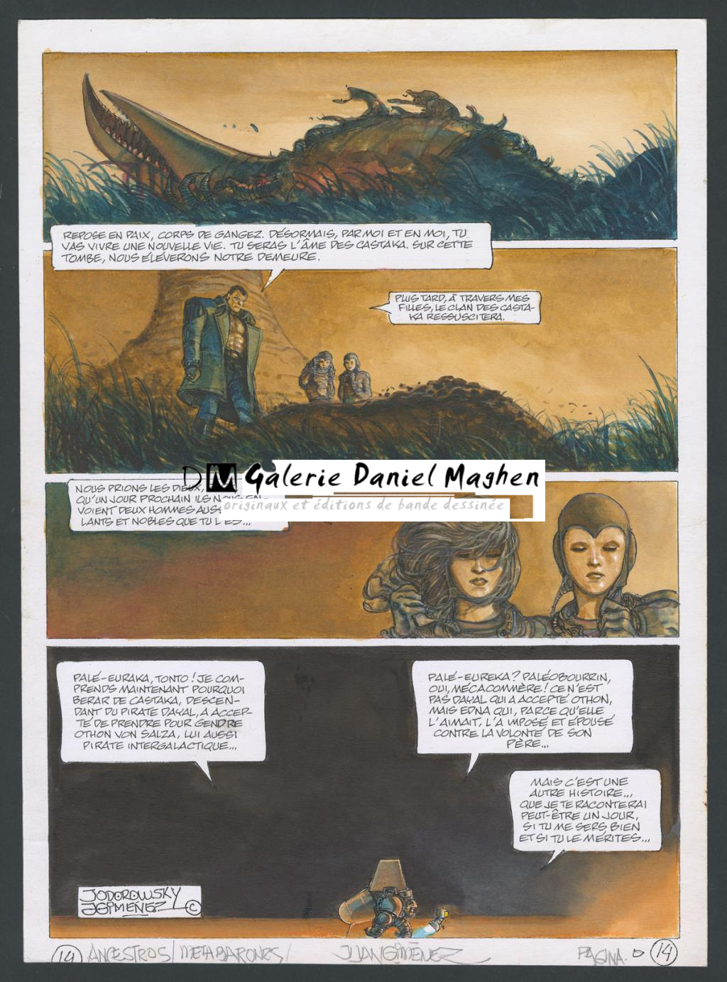 Planche originale n°14 accompagnée de sa première étape - Juan Gimenez - Technique mixte - 4407