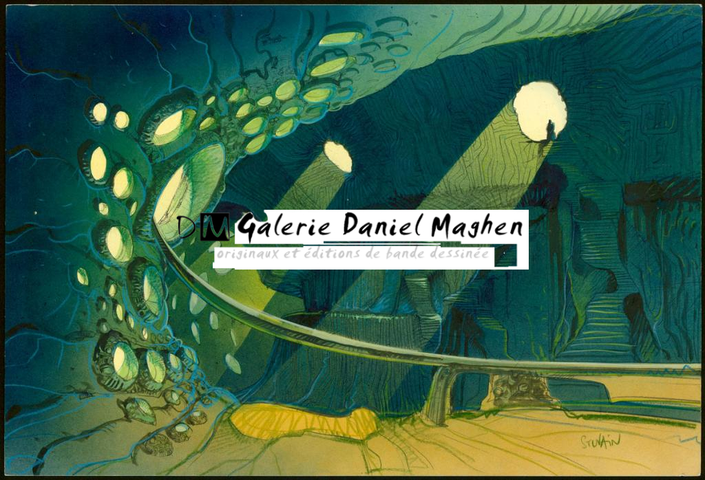 Concept art pour le projet de film Superman par Tim Burton - Sylvain Despretz - Technique mixte sur papier - 3642