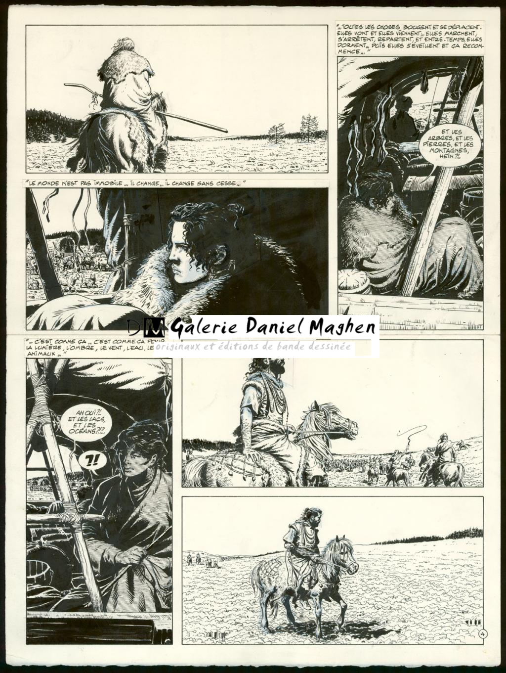 Planche originale n°4, rustine en case 3 et 5 - Claude Auclair - Encre de Chine sur papier - 4018