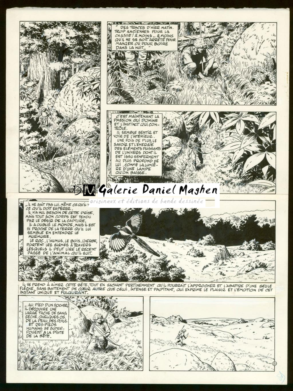 Planche originale n°8, rustine dans le dernier strip - Claude Auclair - Encre de Chine sur papier - 4025