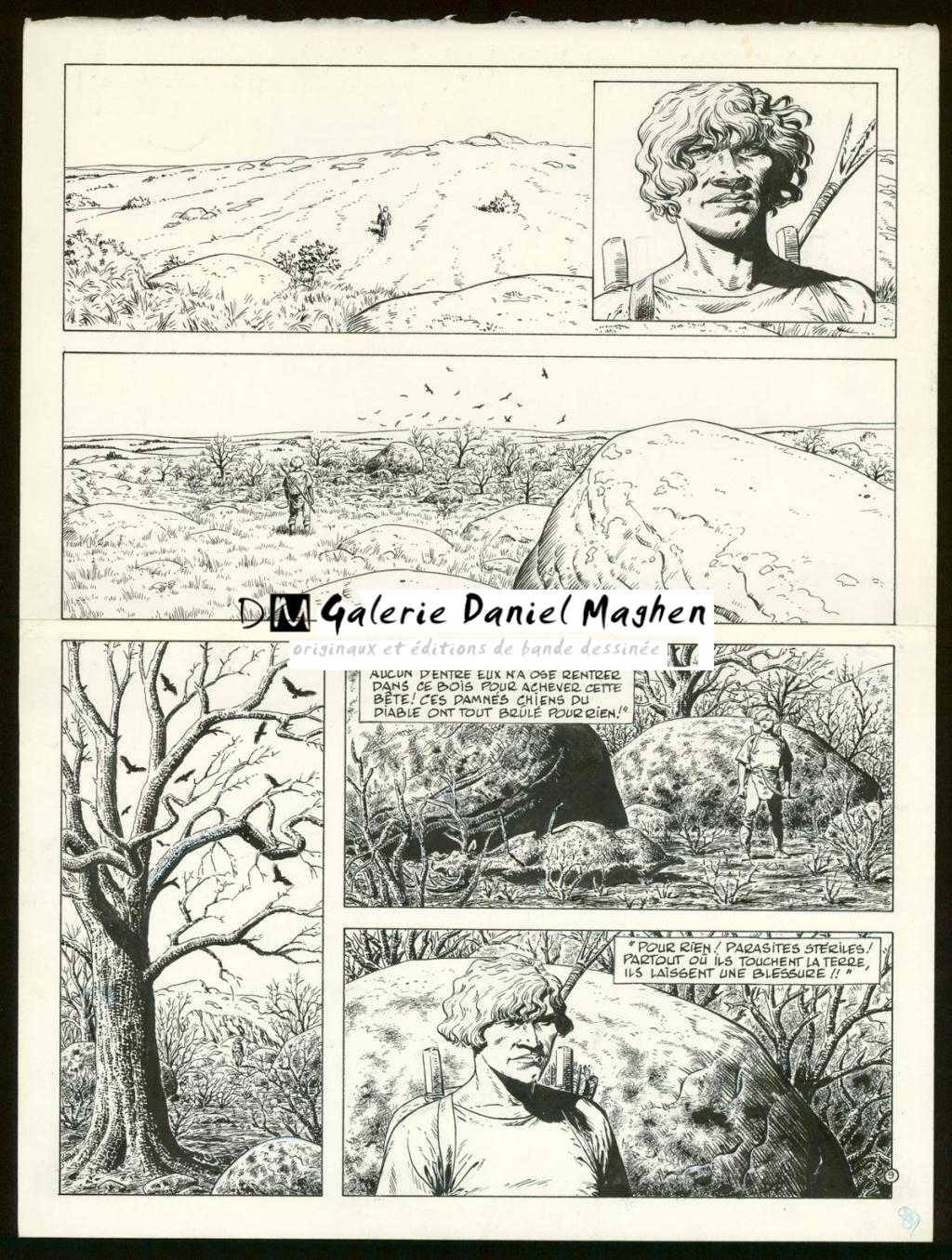 Planche originale n°9 - Claude Auclair - Encre de Chine sur papier - 4026