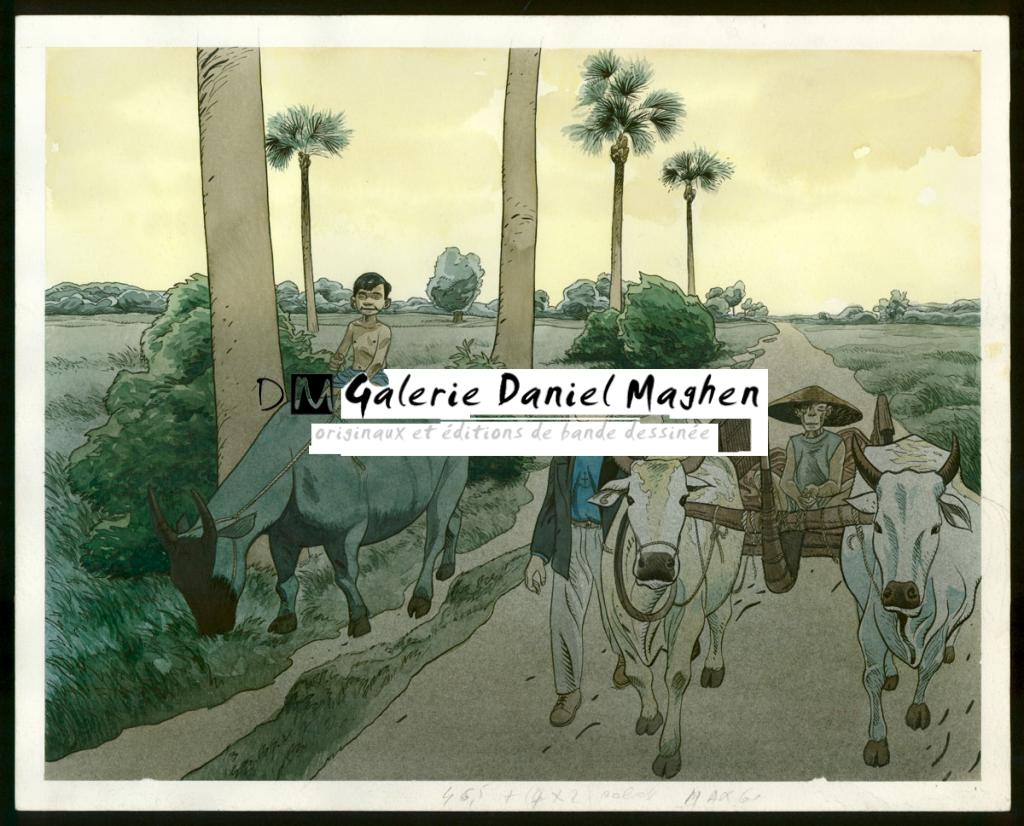 Illustration originale pour une jaquette réalisée à l'occasion de la sortie de l'album - Frank Le Gall - Aquarelle et encre de Chine sur papier - 3639