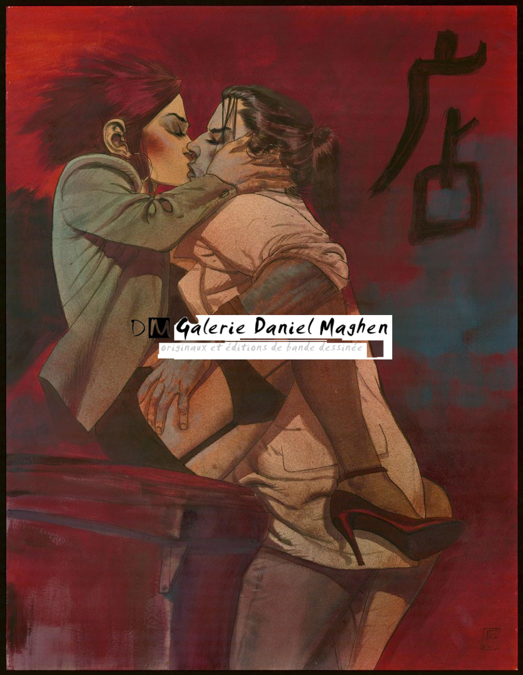 Illustration originale - bd réalisée d'après une idée de Walter Hill - Jef - Technique mixte - 3933