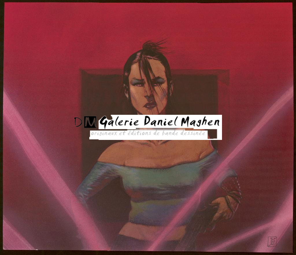 Illustration originale réalisée d'après la bd réalisée d'après une idée de Walter Hill. Tâche sur le "O" de Wong - Jef - Technique mixte - 3963