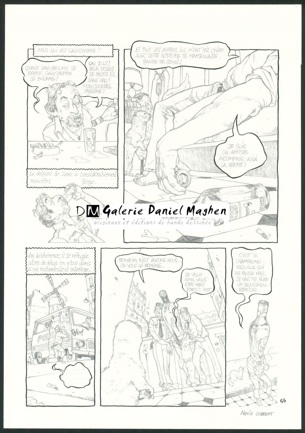 planche originale n°55 - Alexis Chabert - Encre de Chine et crayon sur papier - 3706