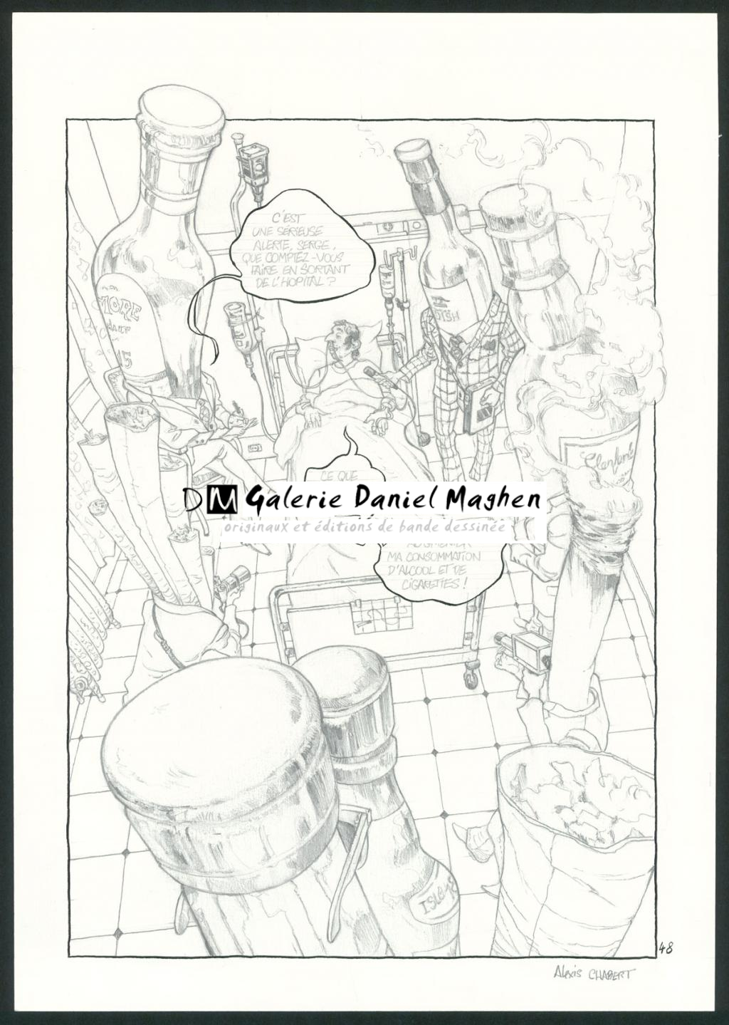 planche originale n°48 - Alexis Chabert - Encre de Chine et crayon sur papier - 3707