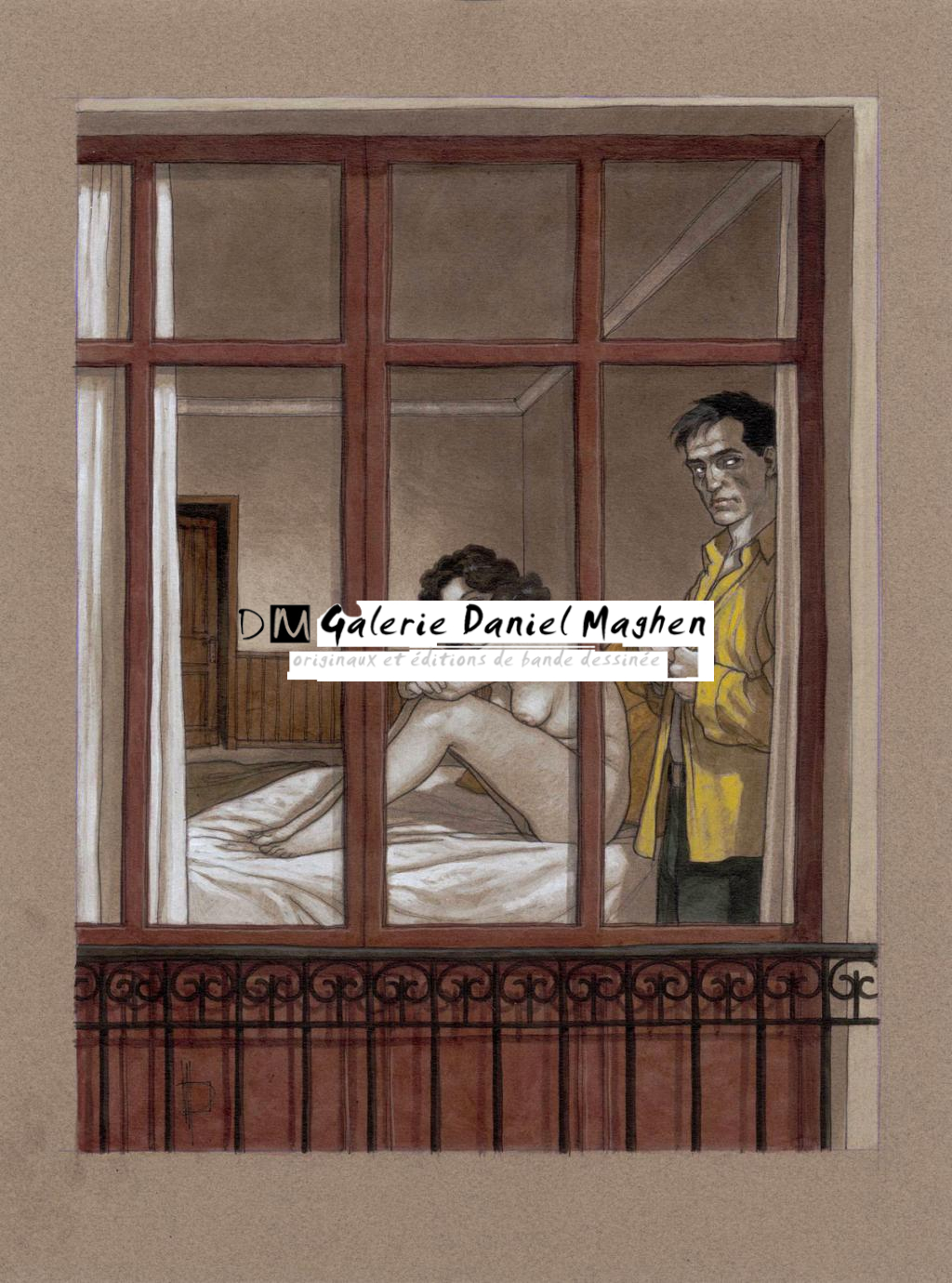 Illustration originale, Un autre point de vue, 2012 - Miguelanxo Prado - Encre, crayon de couleur et acrylique sur papier t - 3755