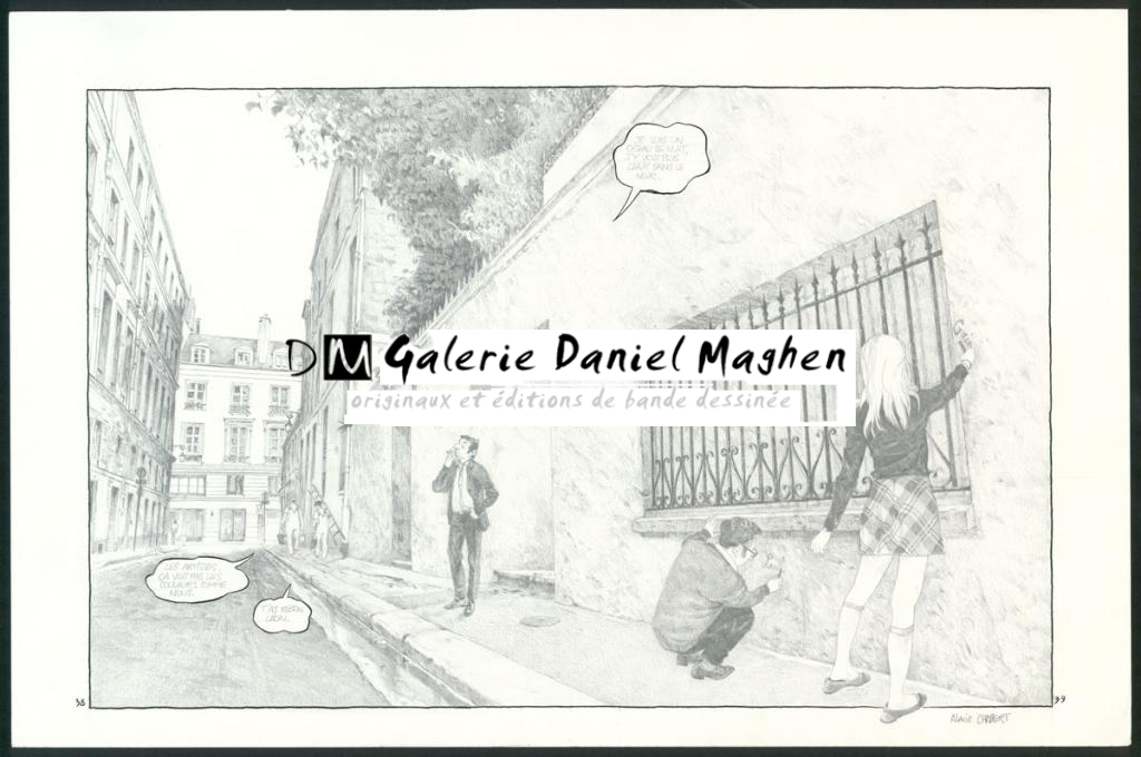 Double planche originale n°38-39 - Alexis Chabert - Encre de Chine et crayon sur papier - 3796