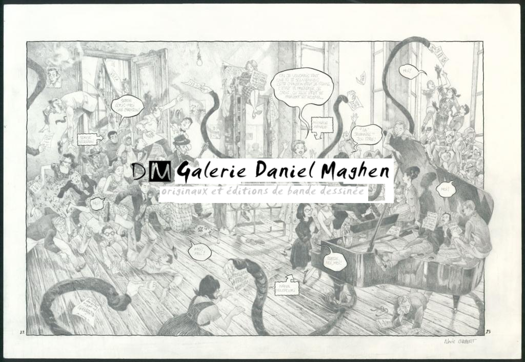 Double planche originale n°22-23 - Alexis Chabert - Encre de Chine et crayon sur papier - 3799