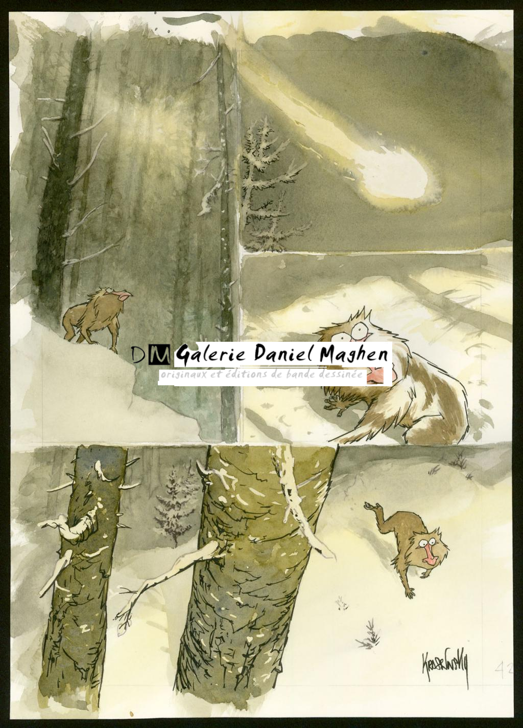 Planche originale - Jean-Paul Krassinsky - Aquarelle et encre de Chine - 3888