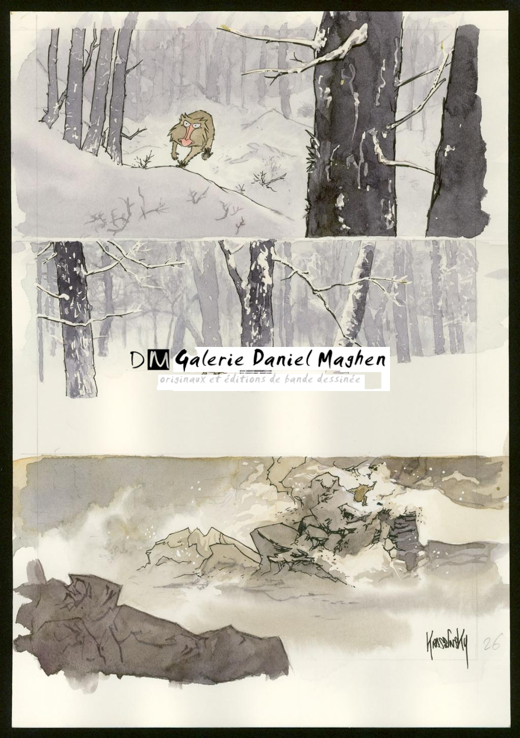 Planche originale - Jean-Paul Krassinsky - Aquarelle et encre de Chine - 3891