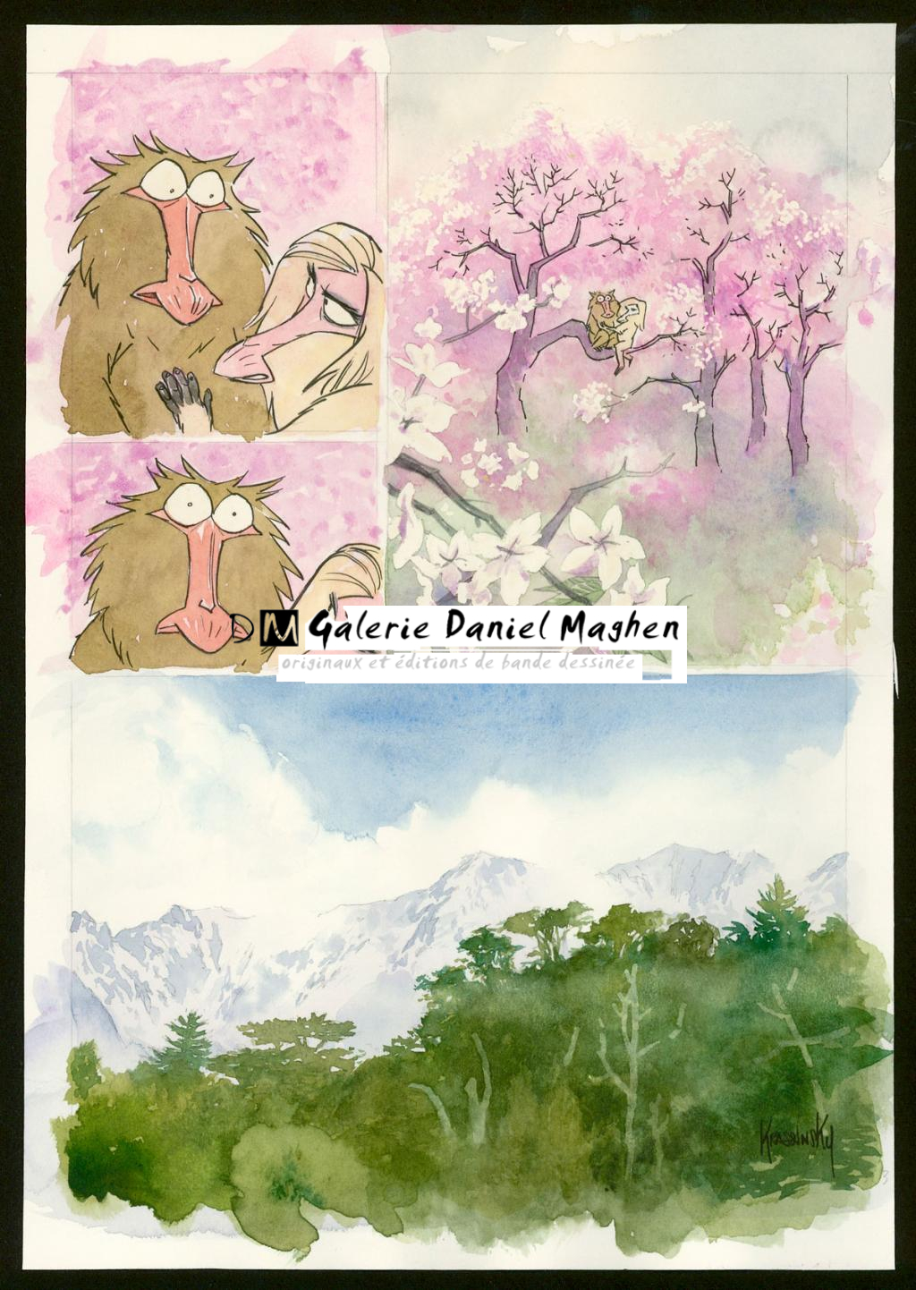 Planche originale - Jean-Paul Krassinsky - Aquarelle et encre de Chine - 4109