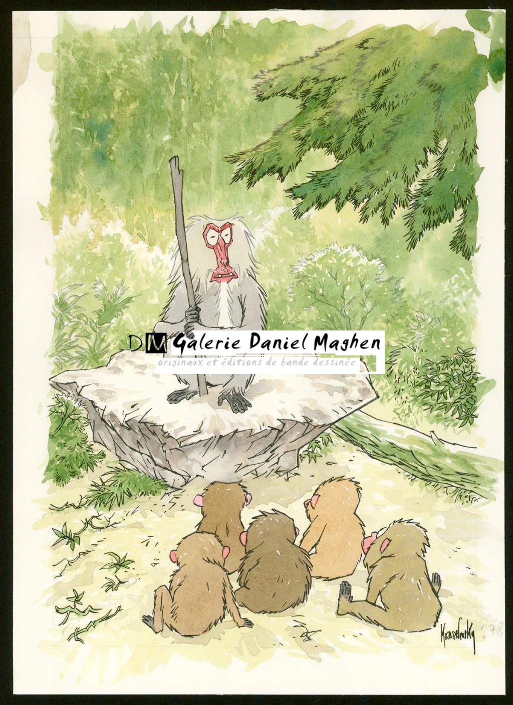 Planche originale - Jean-Paul Krassinsky - Aquarelle et encre de Chine - 3898