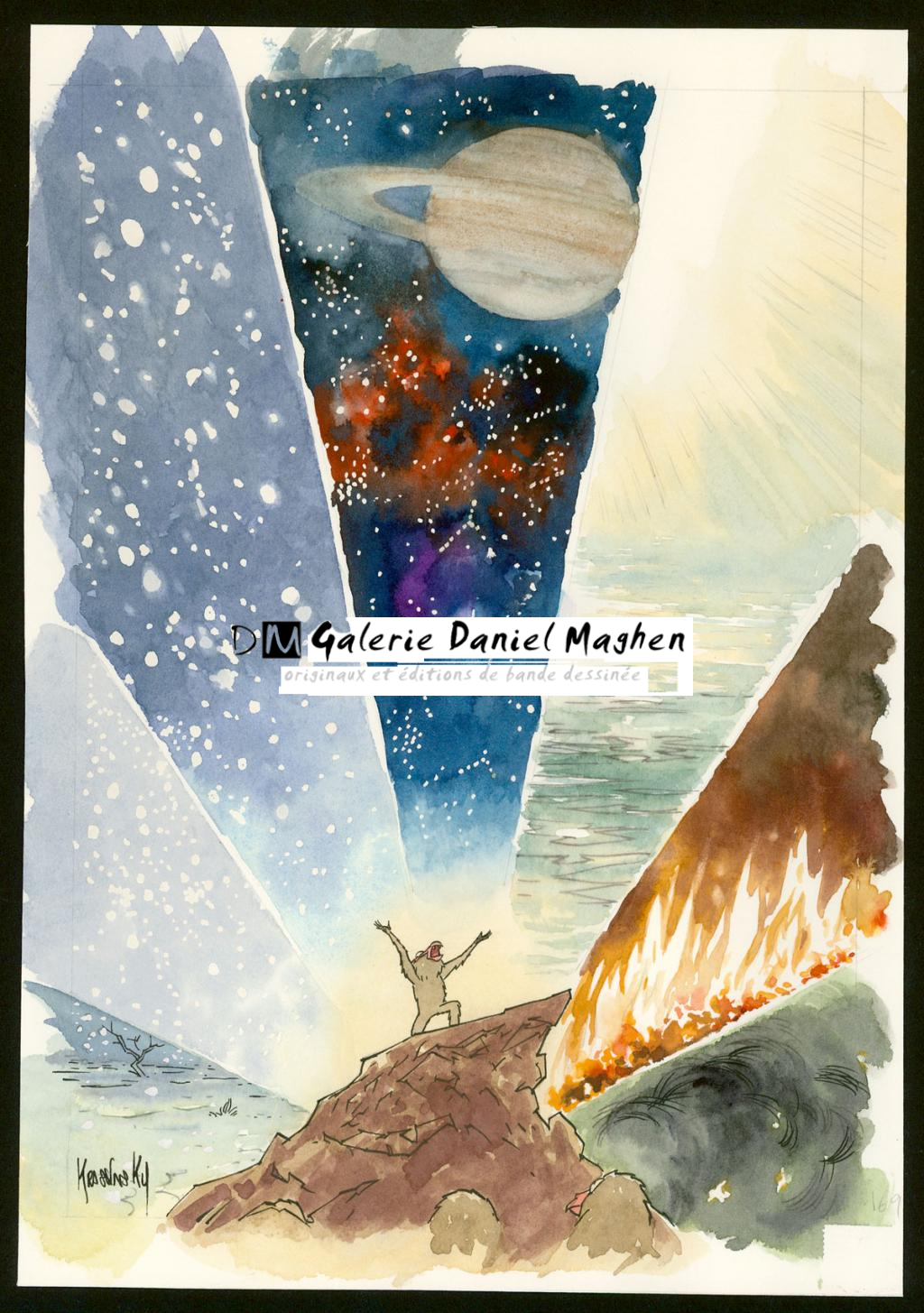 Planche originale - Jean-Paul Krassinsky - Aquarelle et encre de Chine - 3899