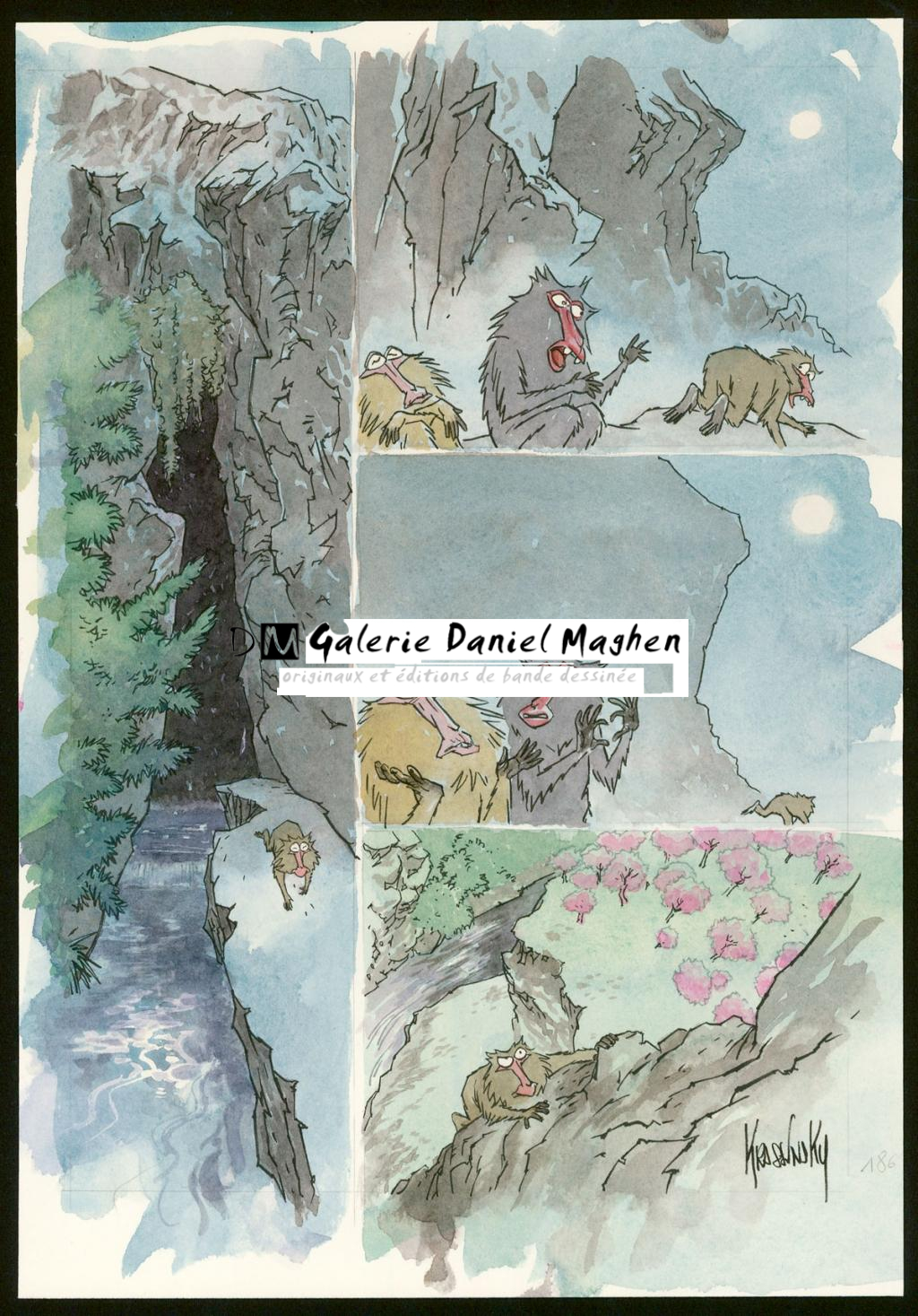 Planche originale - Jean-Paul Krassinsky - Aquarelle et encre de Chine - 4111