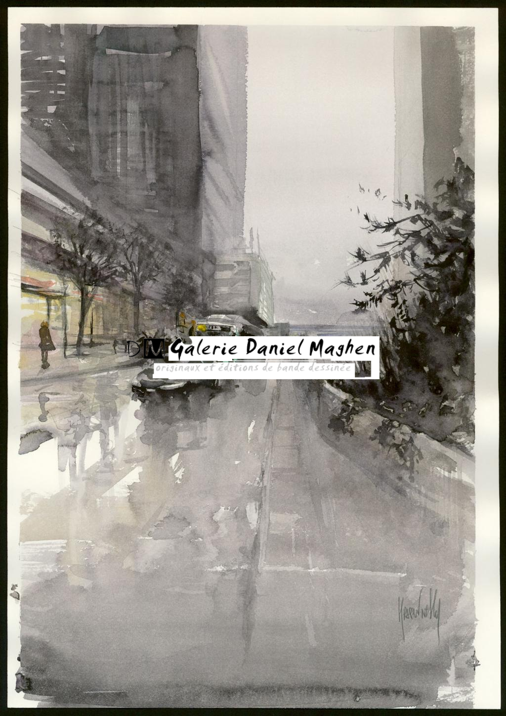 Aquarelle - Paris - Rue Van Gogh - Jean-Paul Krassinsky - Aquarelle sur papier - 3904