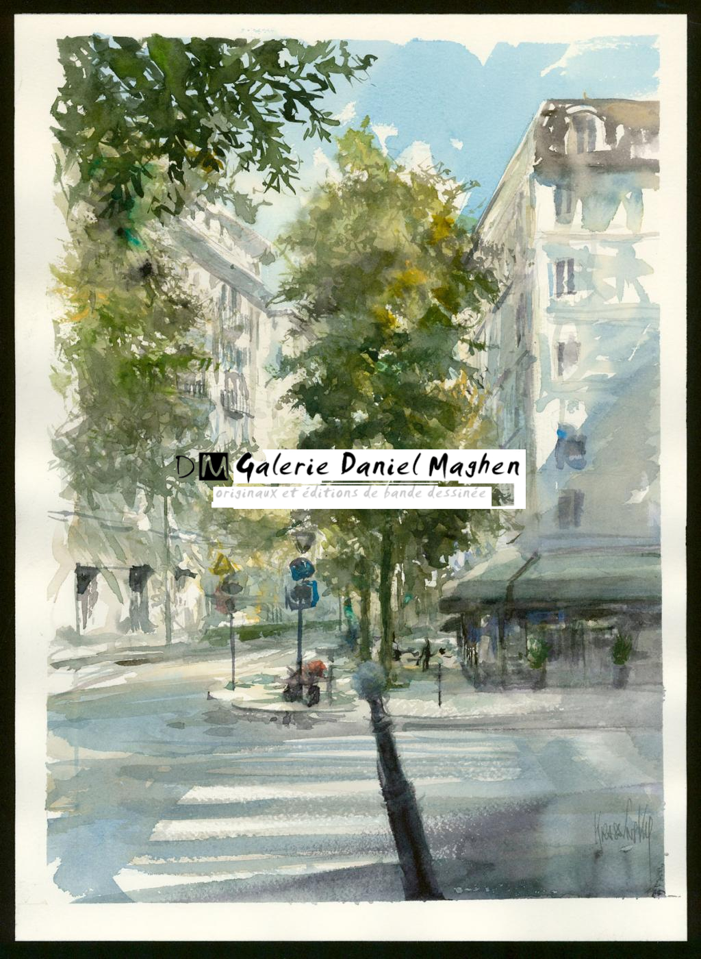 Aquarelle - Paris - Boulevard Morland - Jean-Paul Krassinsky - Aquarelle sur papier - 3908