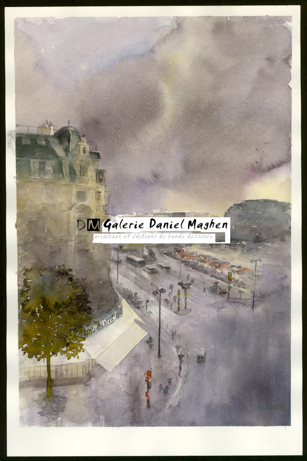 Aquarelle - Paris - Boulevard Diderot - Jean-Paul Krassinsky - Aquarelle sur papier - 4116