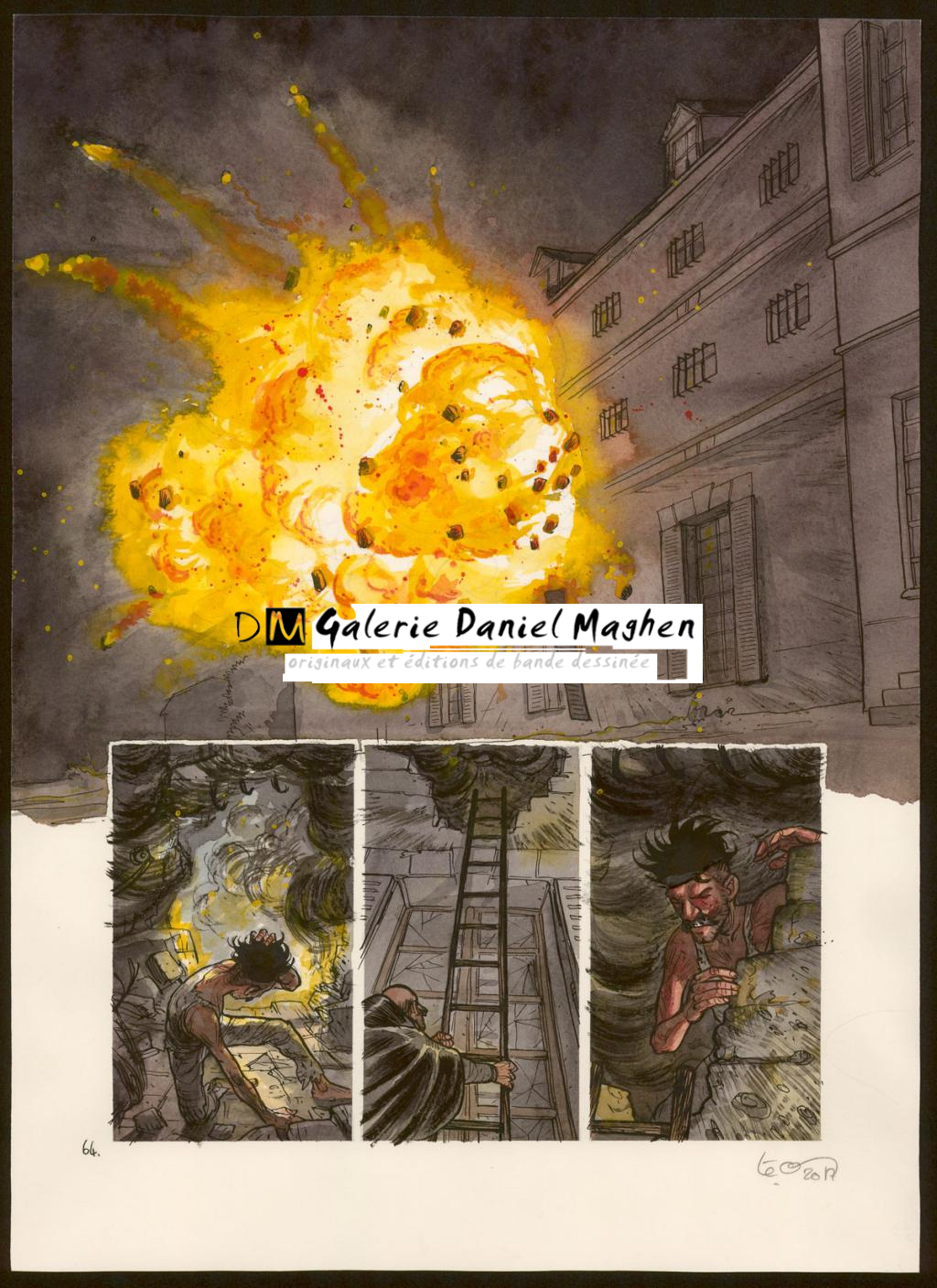 Planche originale - Leonard Chemineau - Aquarelle et encre de Chine sur papier - 3928