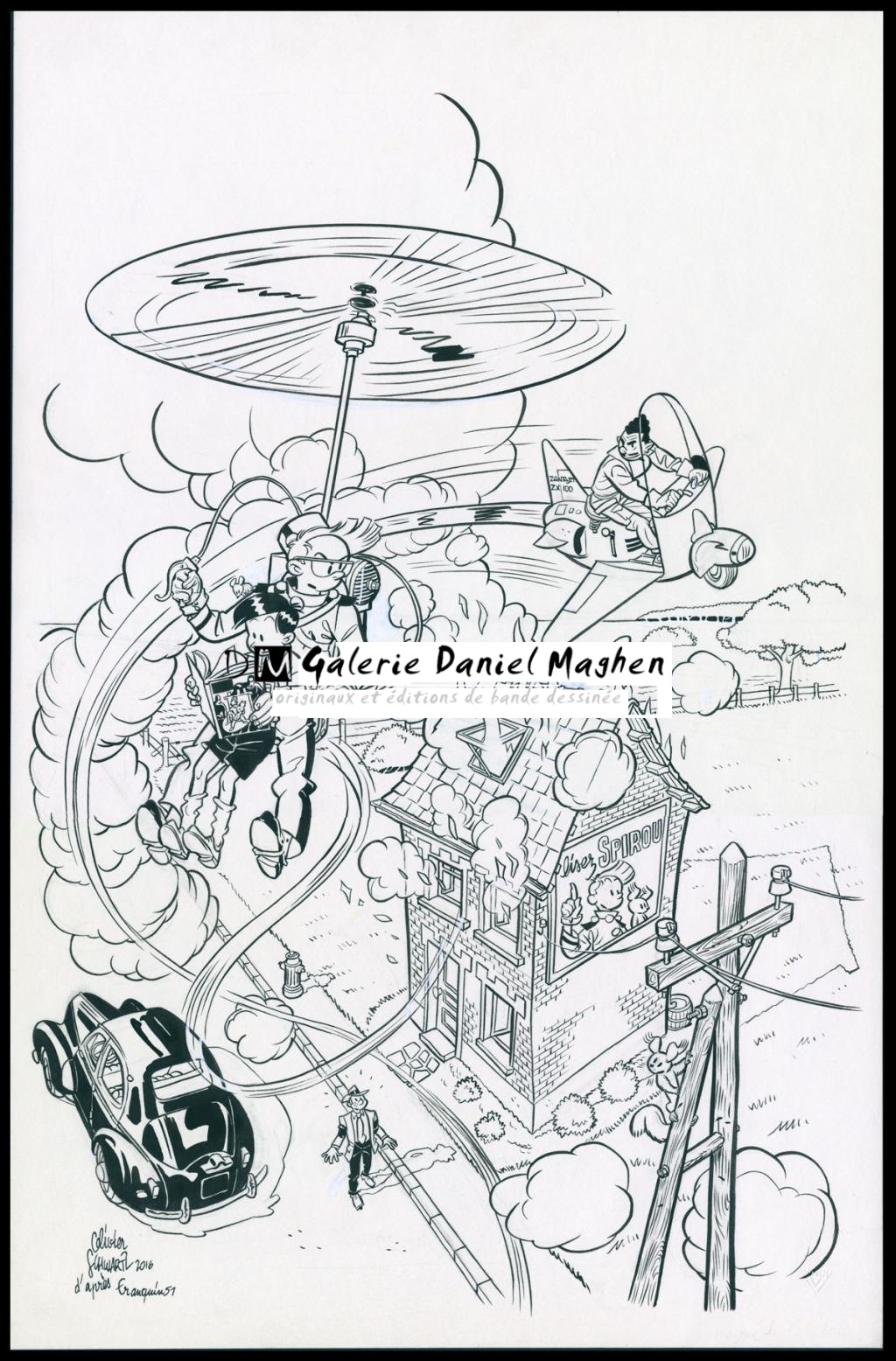 Illustration originale d'après les héritiers de Franquin - Olivier Schwartz - Encre de Chine sur papier - 6150